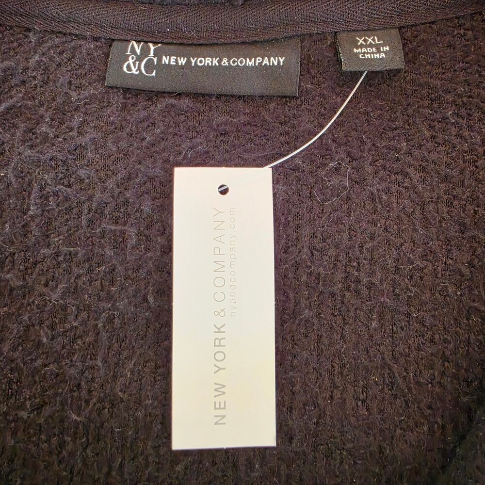 New York & Co. Black Full-Zip Sherpa Fleece Jacket Sz 2XL NWT - Picture 5 of 8